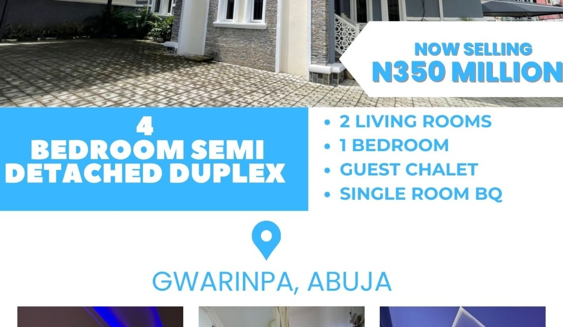 BRAND NEW: 4-Bedroom Semi-Detached Duplex