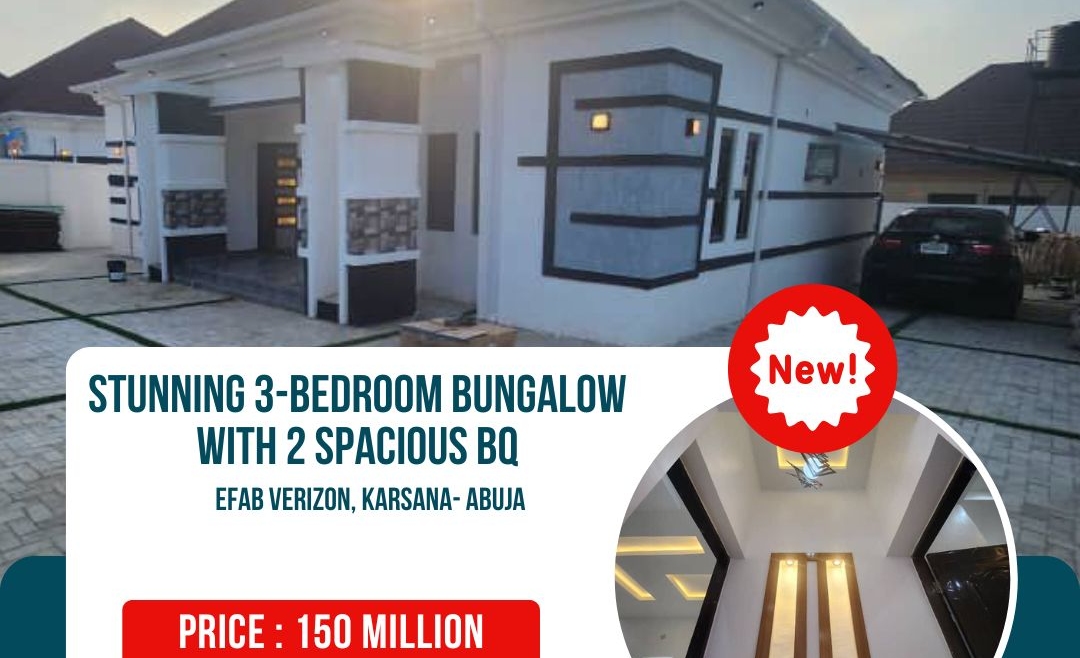 STUNNING 3-BEDROOM BUNGALOW WITH 2 SPACIOUS BQs